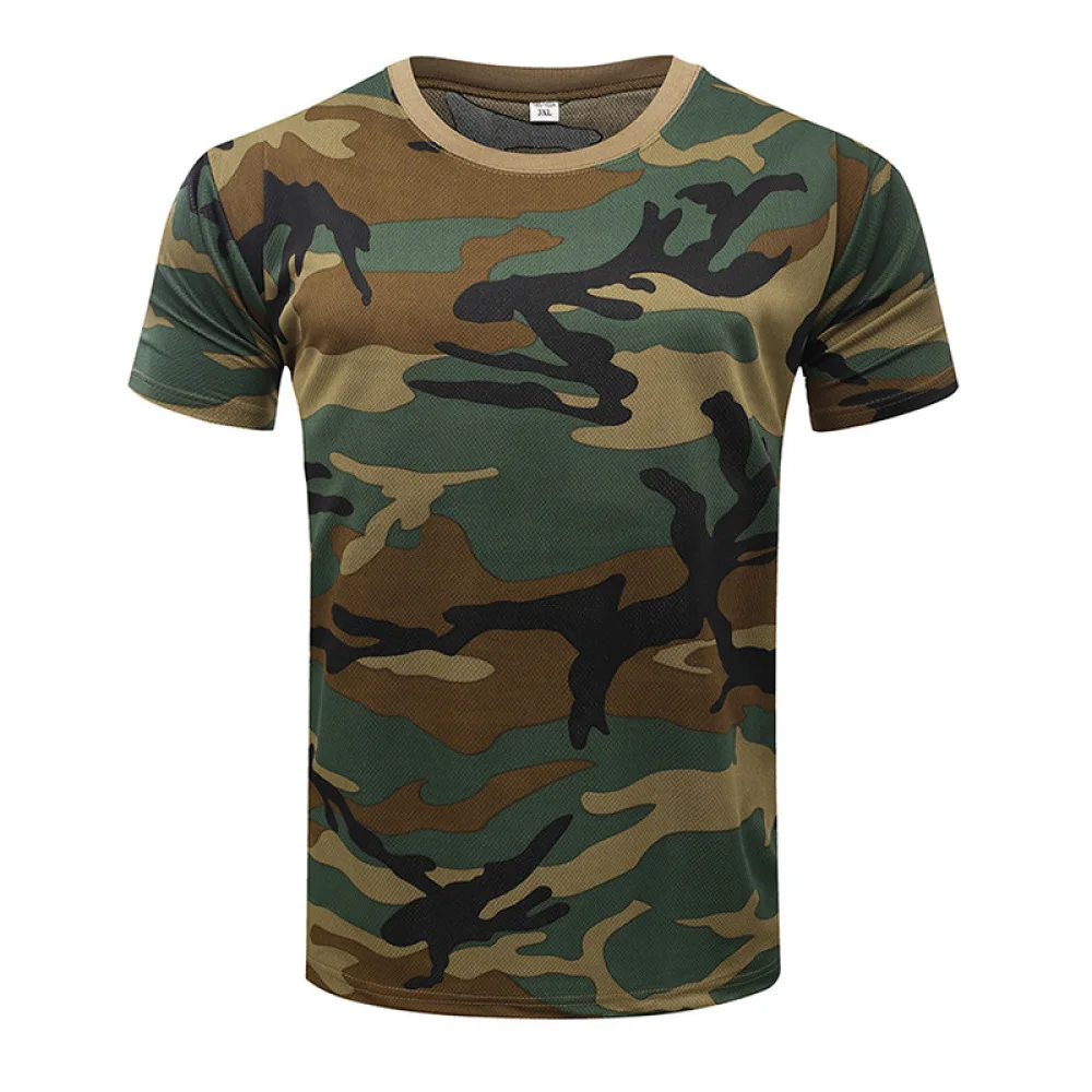 Футболка с коротким рукавом в камуфляжном дизайне для мужчин Lisen Tactical Gear, дышащая спортивная одежда для тренажерного зала, бега, фитнеса, походов и активного отдыха. (art.: 3920dcdd0cb13) - 3920dcdd0cb13