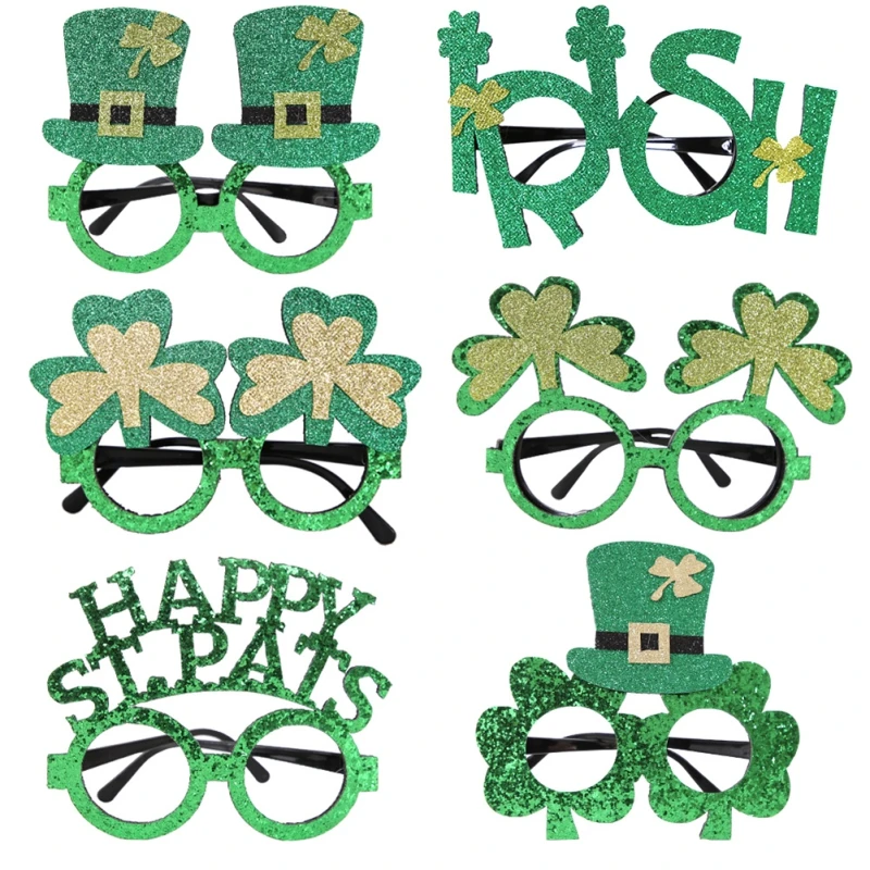 

St Patricks Day Decoration Funny Green Glasses Hat Eyeglass Costumes Cosplay Party Gift Accessories Event Decor Dropship