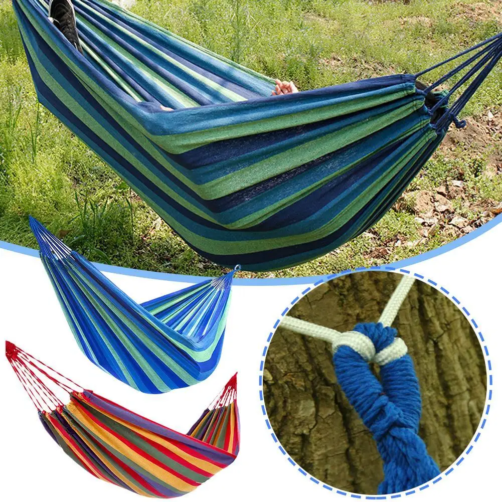 

Solid Color Parachute Hammocks For Outside Camping Survival Travel Double Person Outdoor Furniture Portable Camping Hammock