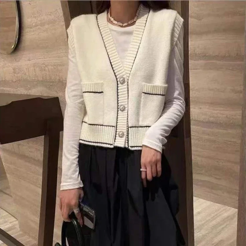 Белоснежные вязаные топы для женщин зимний женский свитер на пуговицах с