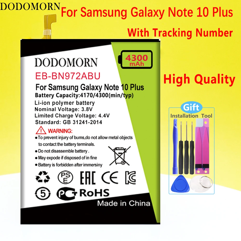 

DODOMORN EB-BN972ABU для Samsung Galaxy Note10 + Note 10 Plus SM-N975F SM-N975DS высокое качество + номер отслеживания