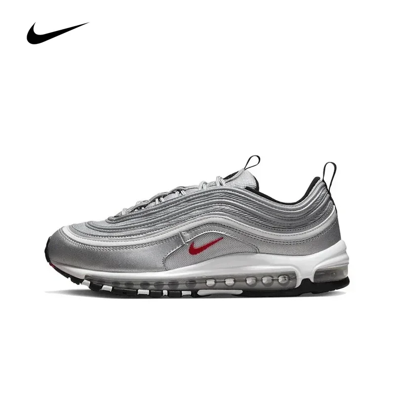 Оригинальные мужские кроссовки Nike Air Max 97 серебряные пули дышащие спортивные