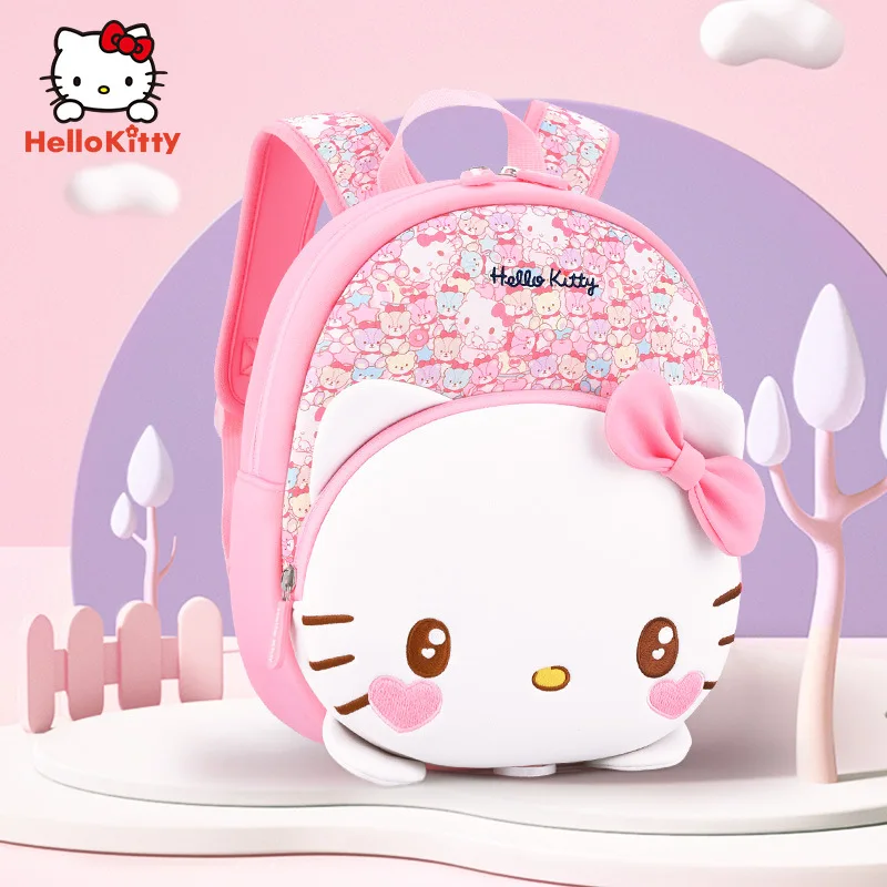 

Sanrio, милый школьный портфель Hello Kitty для детей в детском саду, для детей 3 лет, 2 девочки, милый мультяшный миниатюрный детский школьный портфе...