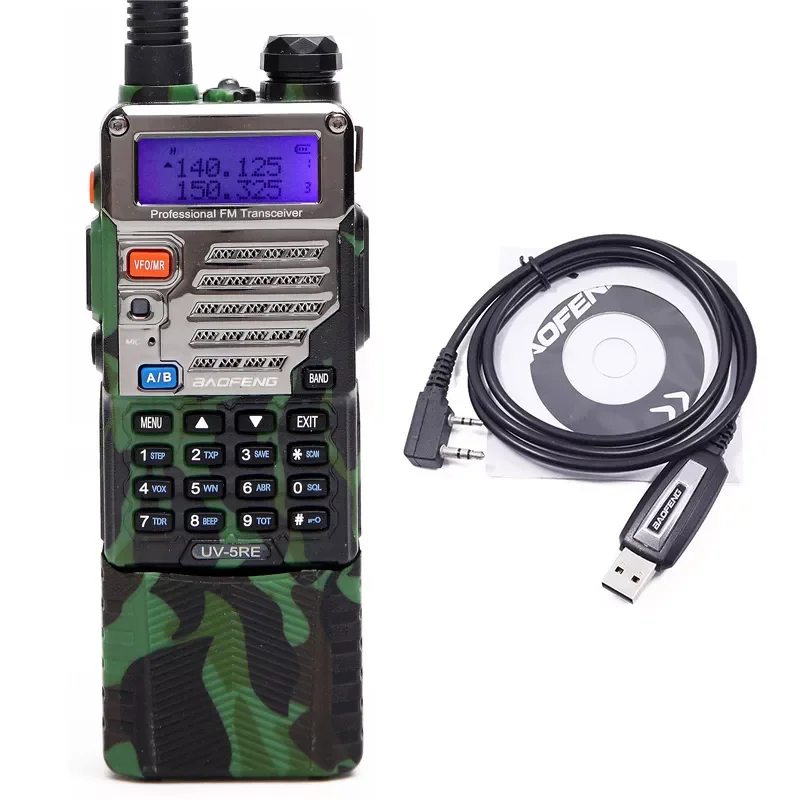 

UV-5RE Walkie Talkie 8W, мощная Двухдиапазонная рация 3800 мАч, диапазон 10 км, двусторонняя радиосвязь cb, обновление UV 5RE + кабель программирования