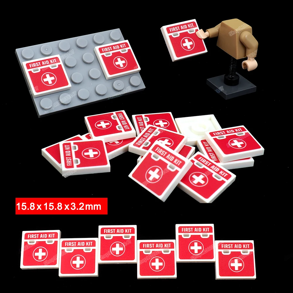 Набор первой помощи печатная плитка 3068 Детский конструктор с принтом фигурки Moc