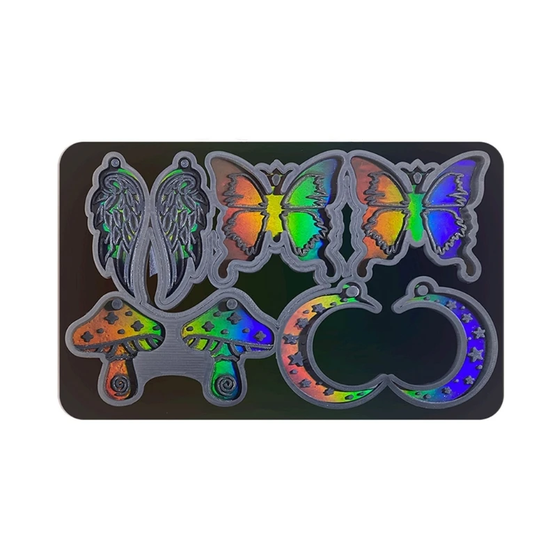 

Зеркальная и темная бабочки, силиконовая форма из смолы, Женская декоративная подвеска для ключей, форма для сережек «сделай сам»