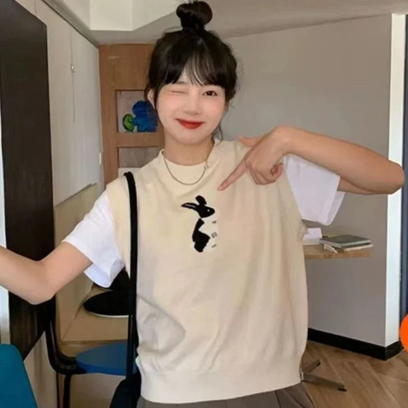 Свитер жилеты женский свободный простой удобный весенний Повседневный