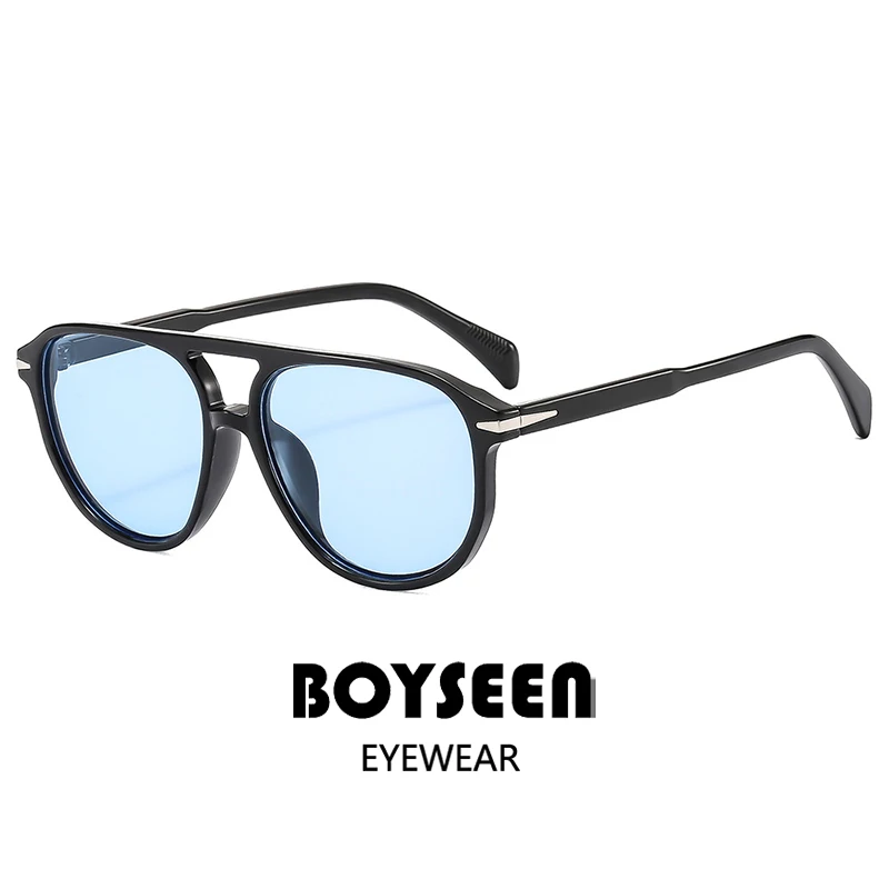Фото BOYSEEN пляжные солнцезащитные очки мужские летние оранжевые солнцезащитные очки UV400  Может сделать рецепт очки большая оправа синие очки №4