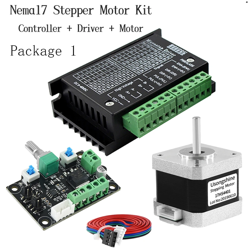 

Nema17 Stepper Motor Driver Kit 17HS4401+TB6600 4A+MKS OSC Adjustable Forward and Reverse Speed for CNC Engraver Sliding Table