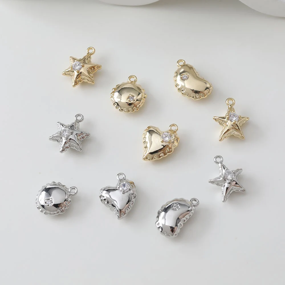 4 шт. 14 К позолоченные детские забавные имитация воздушного шара в форме сердца