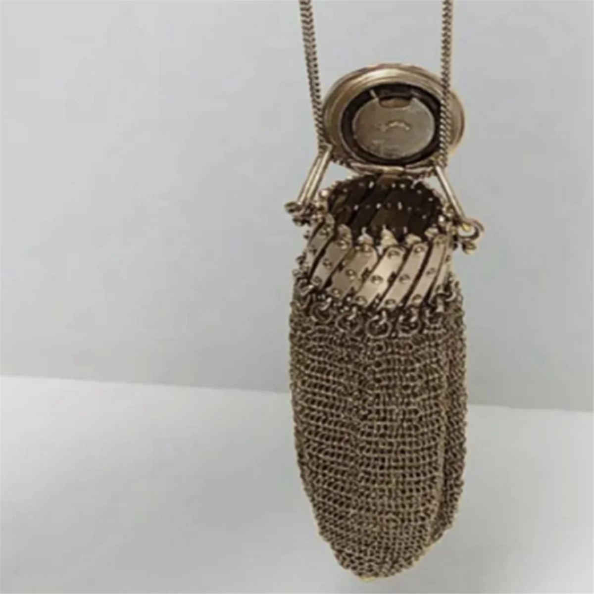 Английский кошелек ручной работы 1920-х годов викторианский серебряный сетчатый с