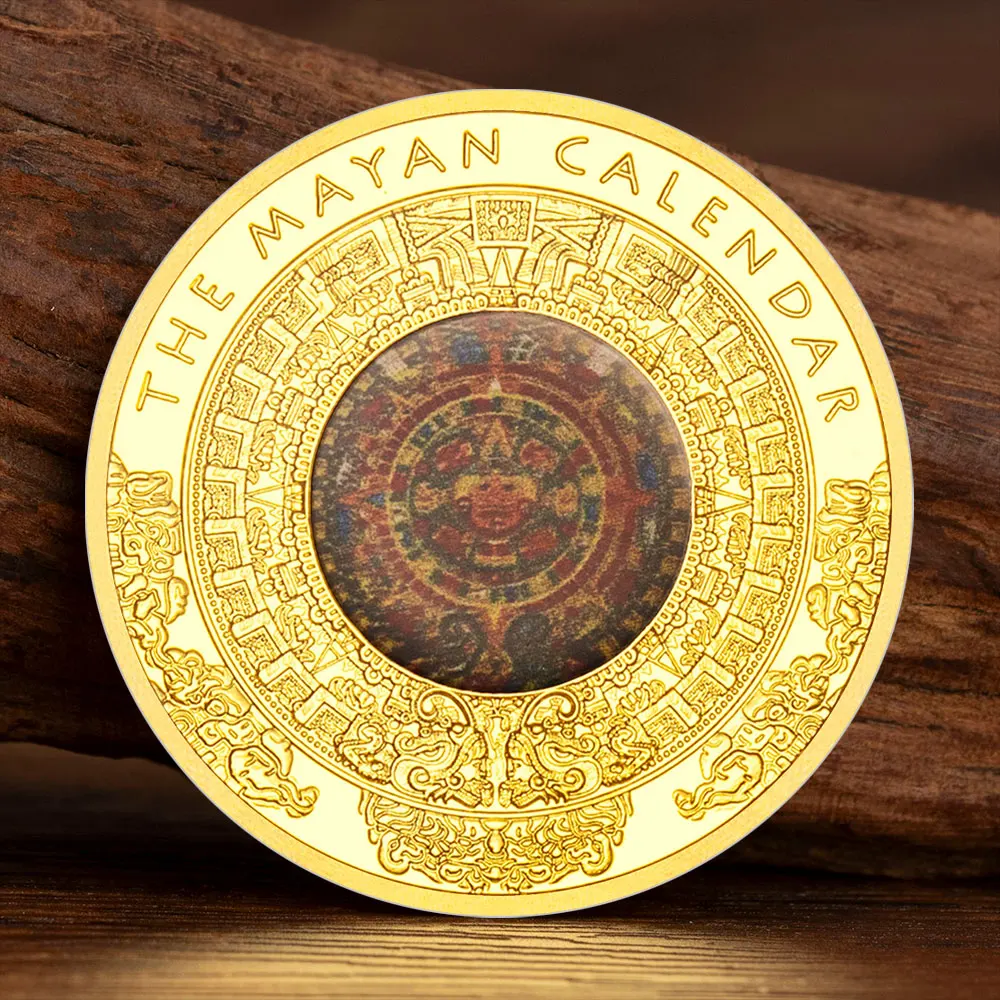 

Металлическая памятная монета календарь майя