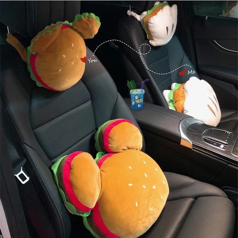 

Creative Cute Cartoon Seat Lumbar Cushion Pillow Cute Hamburger Headrest Waist Rest Pillow