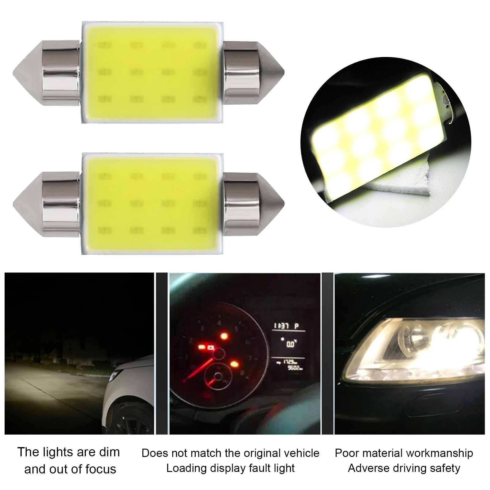 

2 Pcs 31mm Car LED Bulbs Lamp Interior Dome Lights For Mitsubishi Asx L200 Outlander Lancer 10 Pajero Mirage Attrage