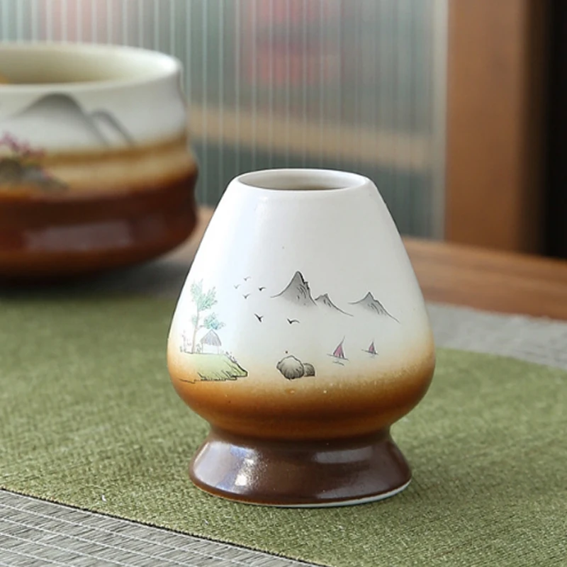 

Traditional Matcha Ceramic Tea Set Japanese Matcha Egg Beater Ceramic Stand Suitable for Bamboo Matcha Brush Tea Set Accessories
