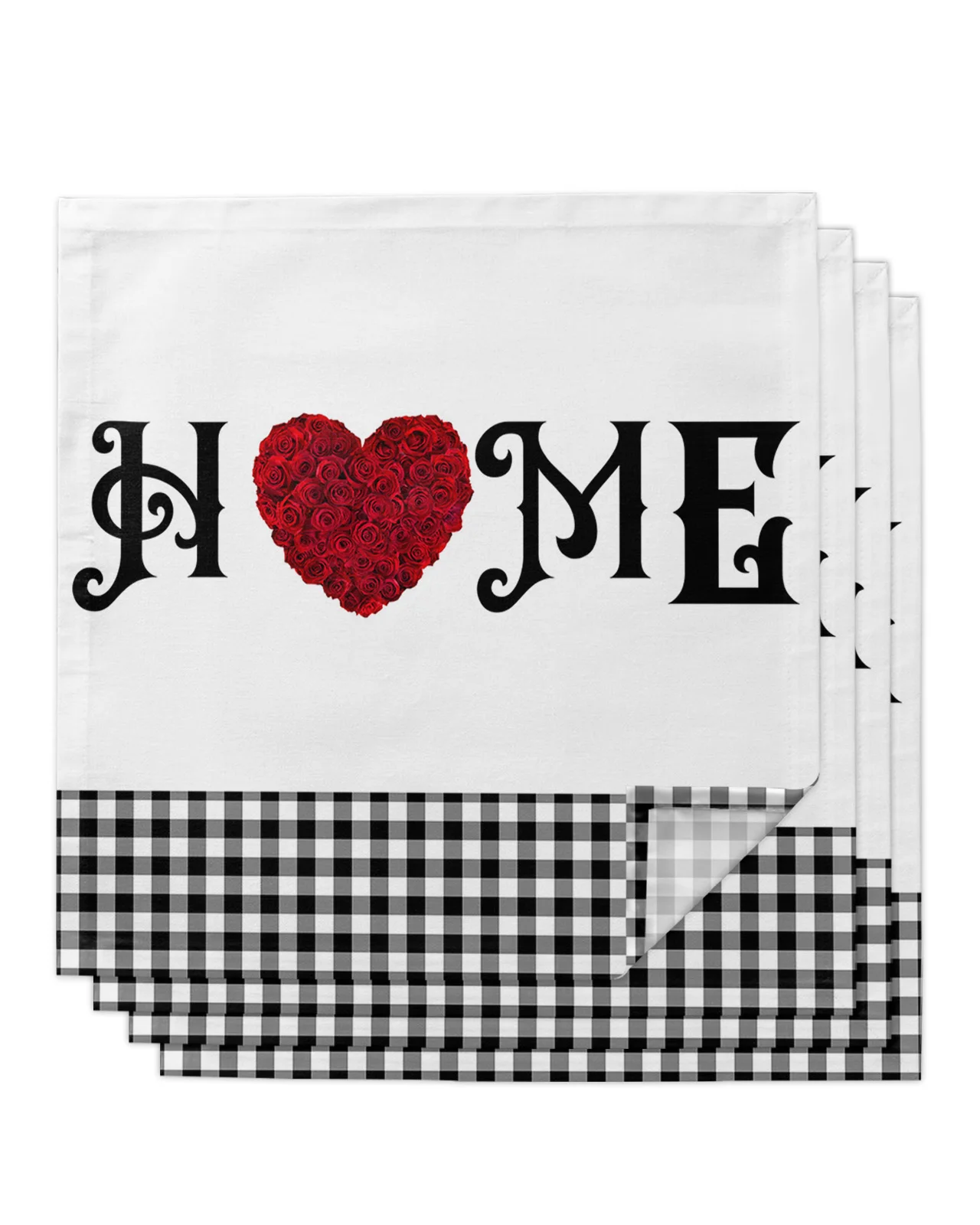 

Набор чайных полотенец в клетку с розовыми сердечками