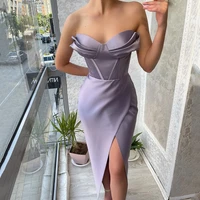 thinyfull sexy mermaid prom dresses lavender sweetheart high split evening cocktail night party prom gowns tea length plus size