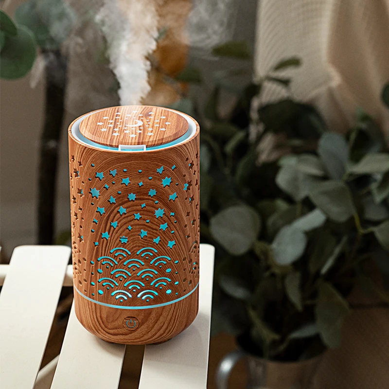 

Grian Appliances Cool Diffuser Air Humidifier Mist Home Aroma Aromatherapy Wood Essential Oil Ultrasonic Out Hollow