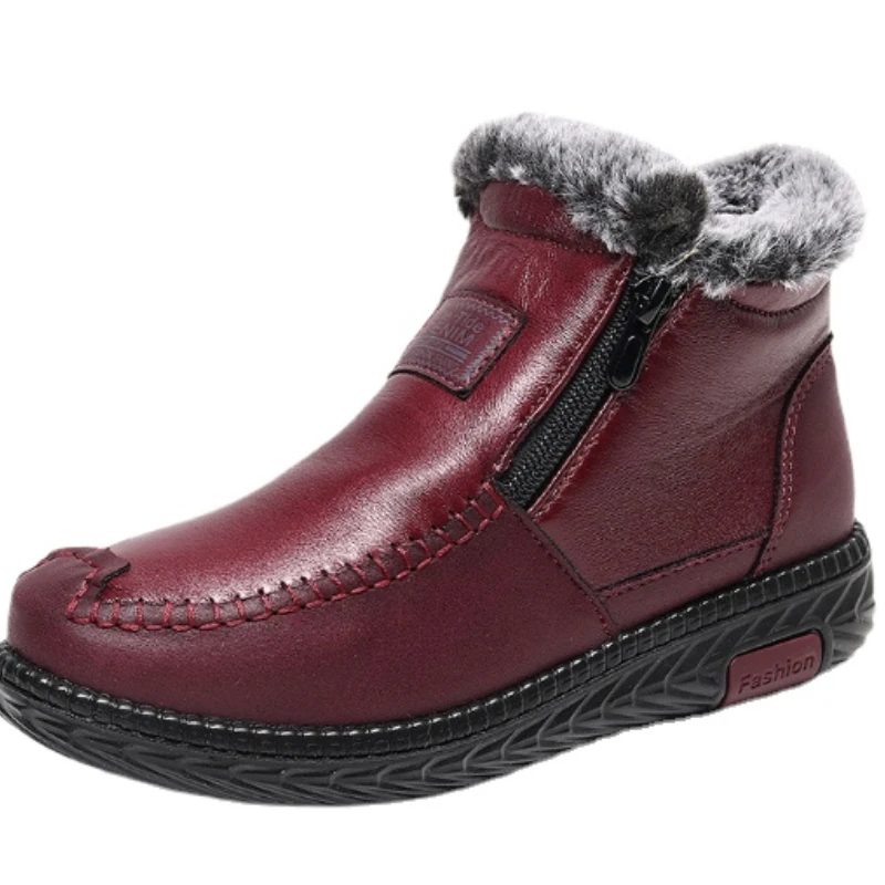 

Женские зимние ботинки, плюшевые Новые Теплые ботильоны для женщин, зимние ботинки, водонепроницаемые женские ботинки, женская обувь для мам