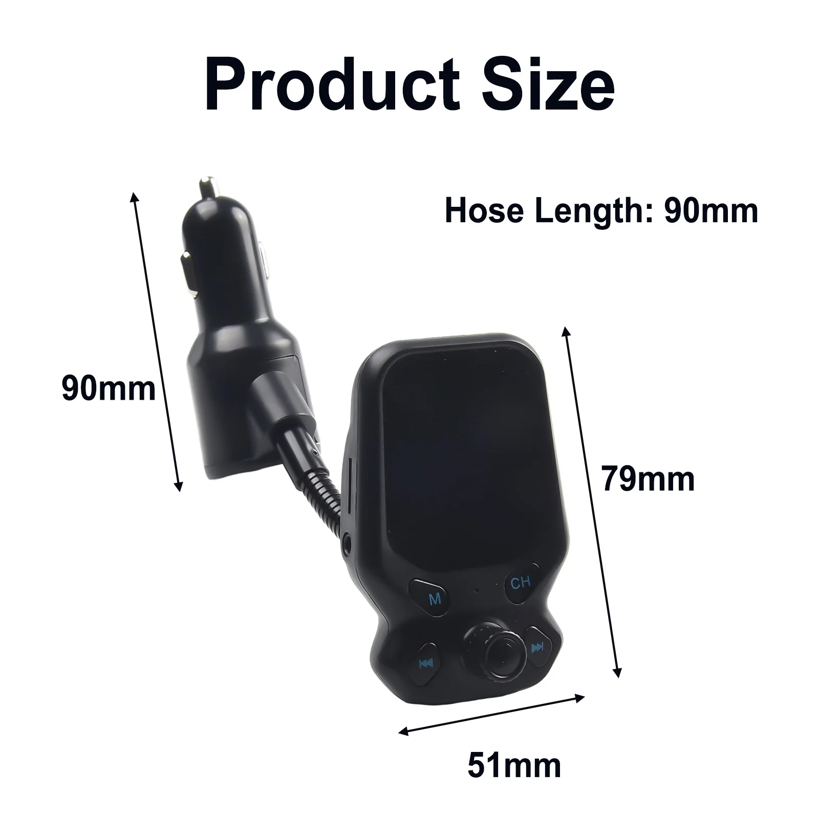 

1.8in Colour Screen MP3 Player Radio Adapter Car FM Transmitter 12V~24V 87.5MHz-108MHz QC3.0 Fast Charging Wireless