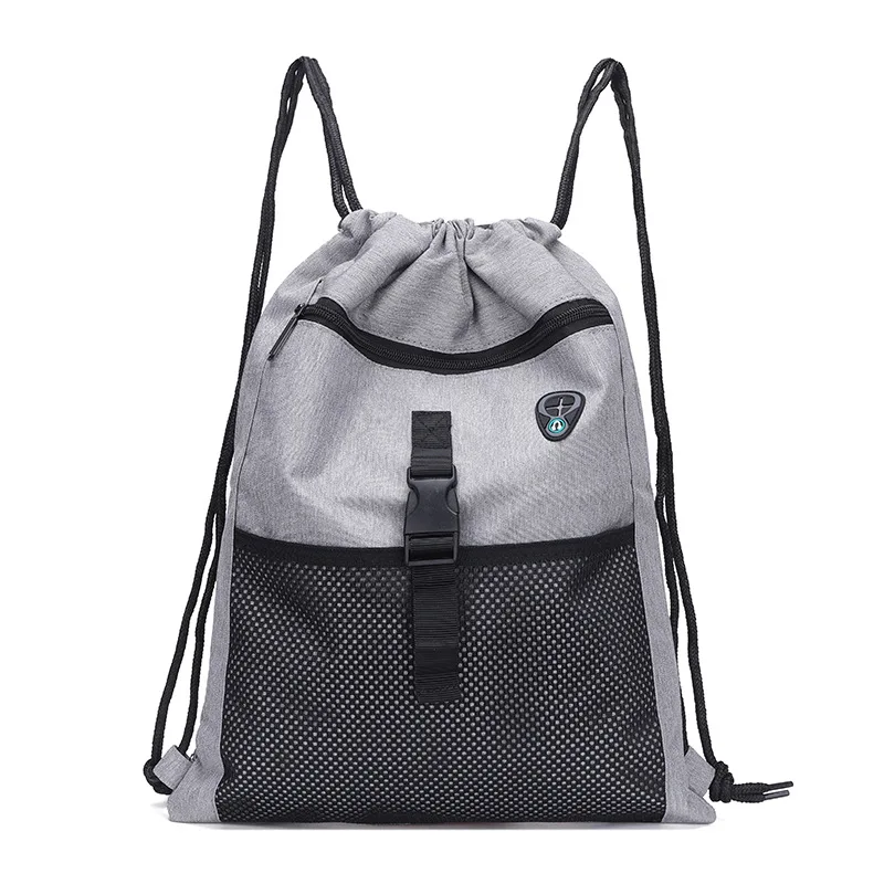 

Сумка на шнурке для спортзала с карманами, спортивный ранец с ручкой на шнурке, дорожный легкий мужской и женский рюкзак