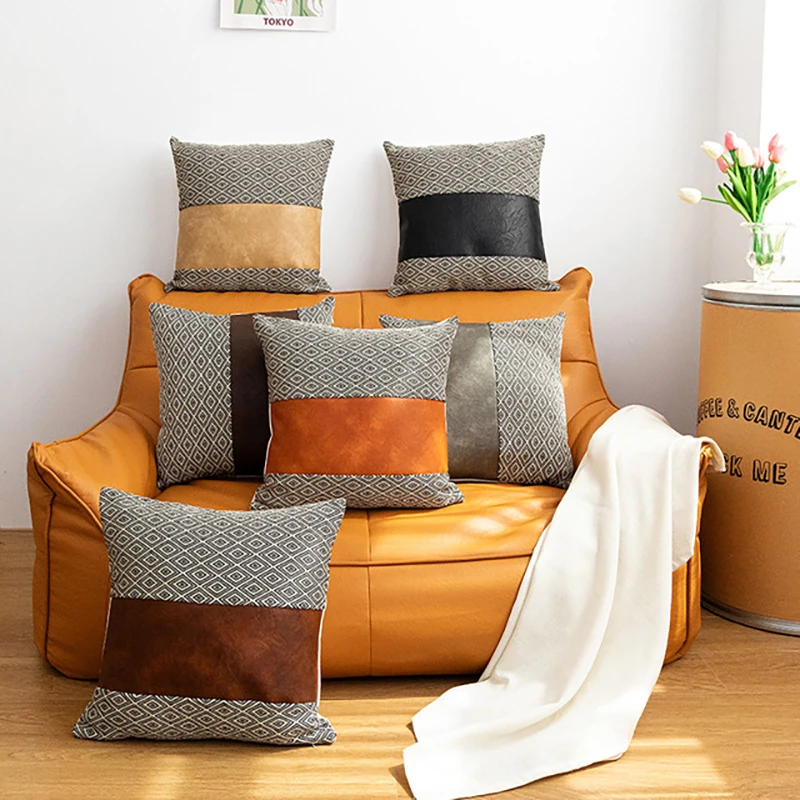 Декоративная подушка из искусственной кожи 45 х45 см |