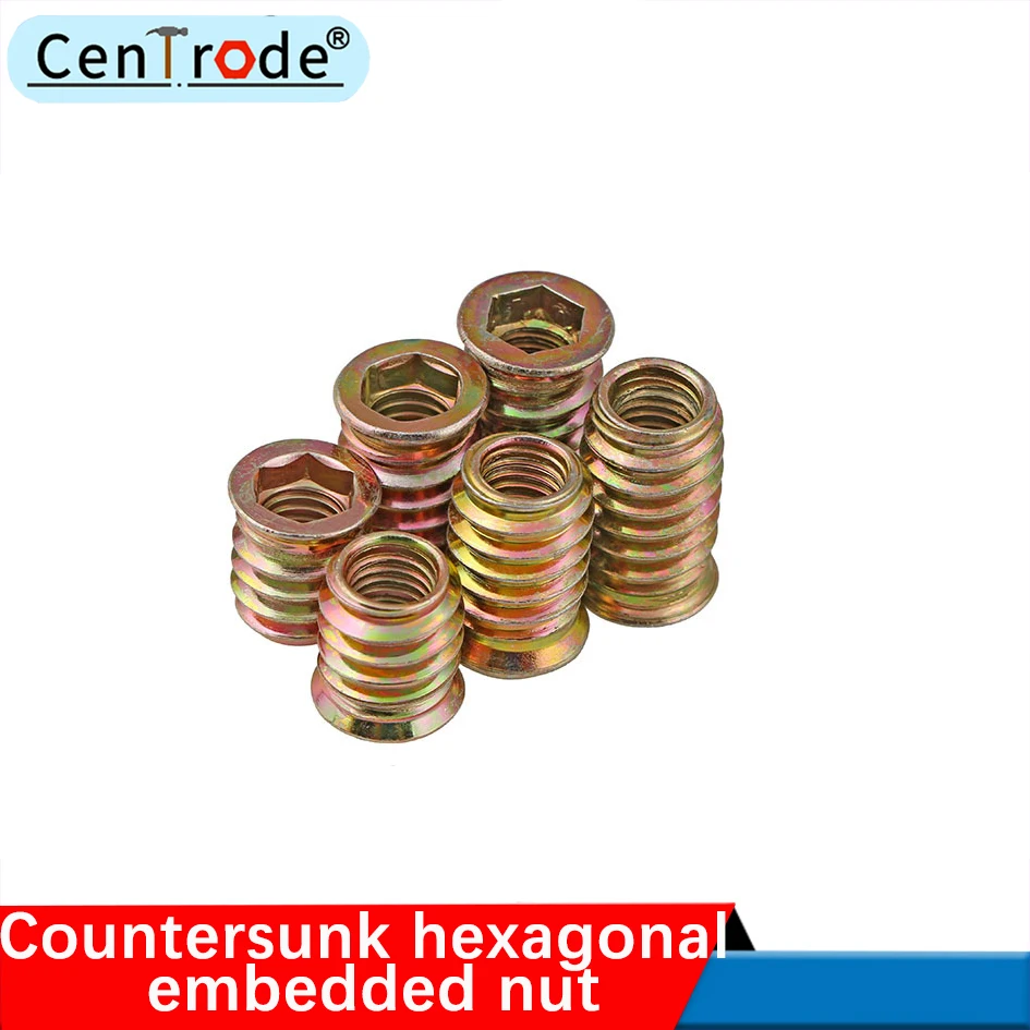 Гайка с потайной головкой шестигранная Встраиваемая гайка железные внутренние и