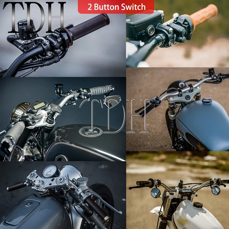 2 шт. переключатели для мотоцикла Cafe Racer кнопки сигнал поворота Пуск руля