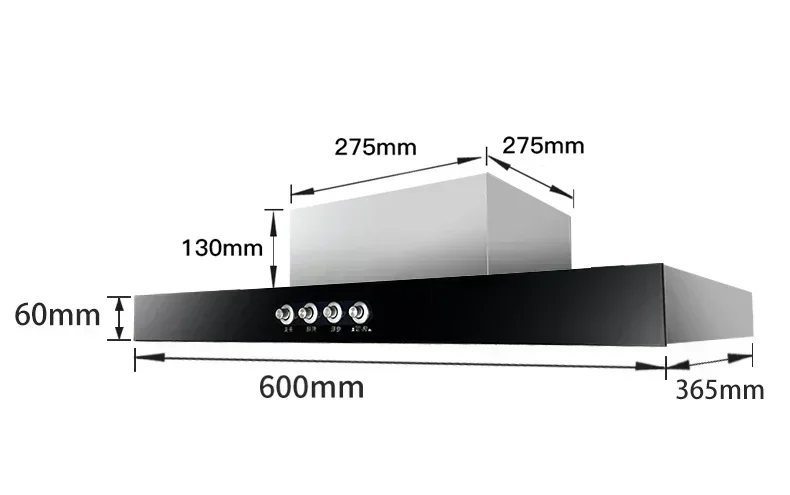 Small Range Hood Top Suction 600mm Wide Apartment Mini Rental Room 087-600 220V range hood Household use