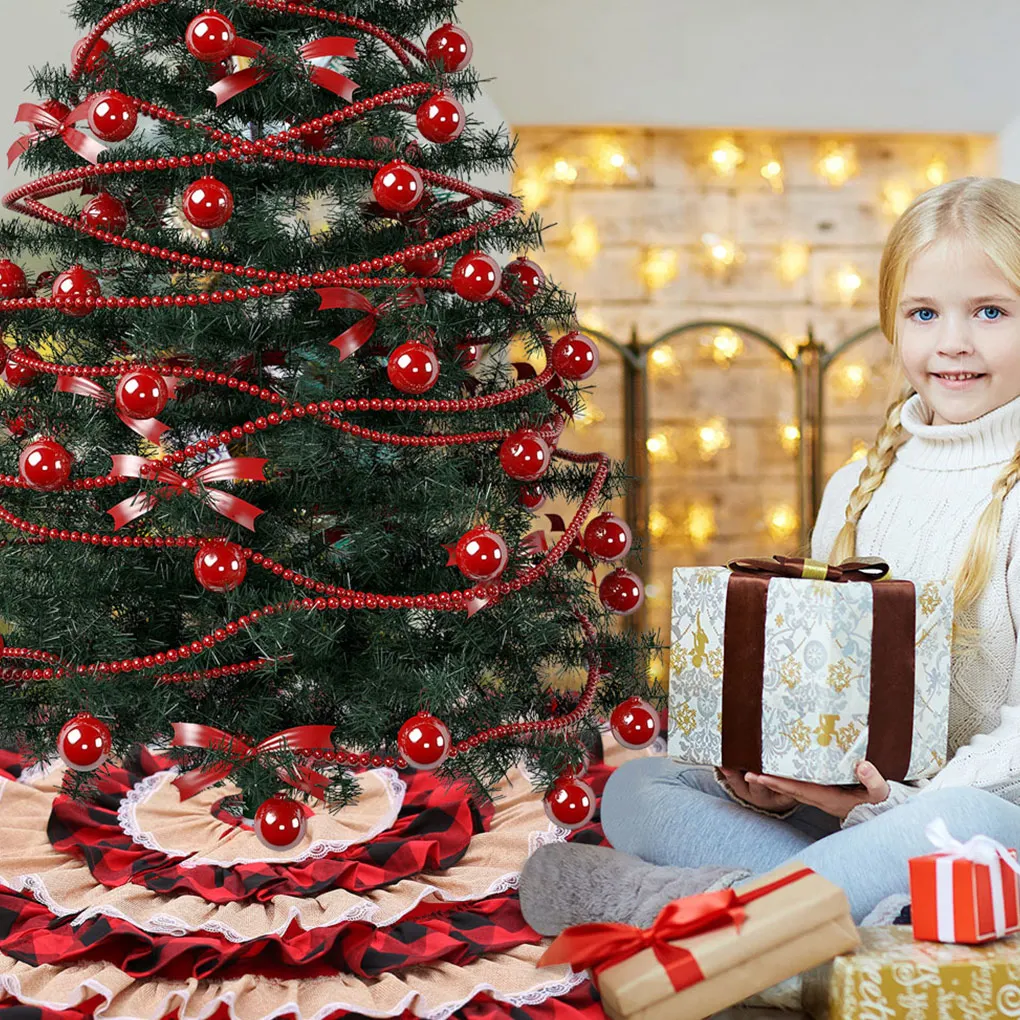 

Юбки с рождественской елкой, льняная ткань, модный базовый чехол, износостойкий круглый ковер для фермерского дома, украшения для вечерние ...