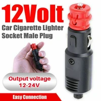 1pc universal 12v 24v car cigarett e lighter plugsocket power plug connection cigaret socket adaptor male plug car accessories