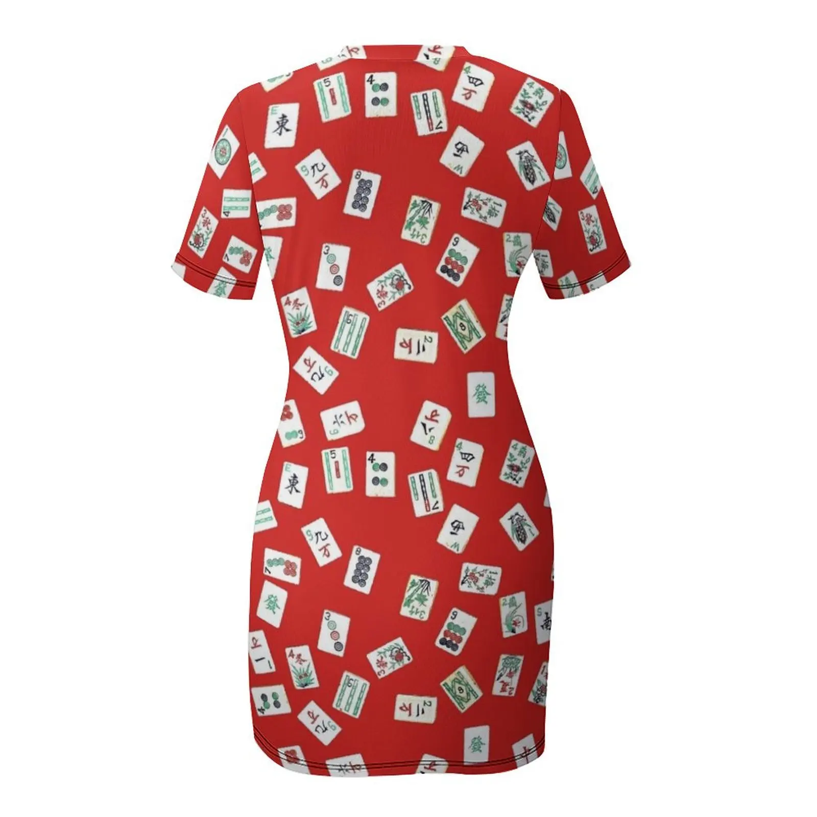 Mah jongg плитка красное платье с короткими рукавами роскошное женское вечернее