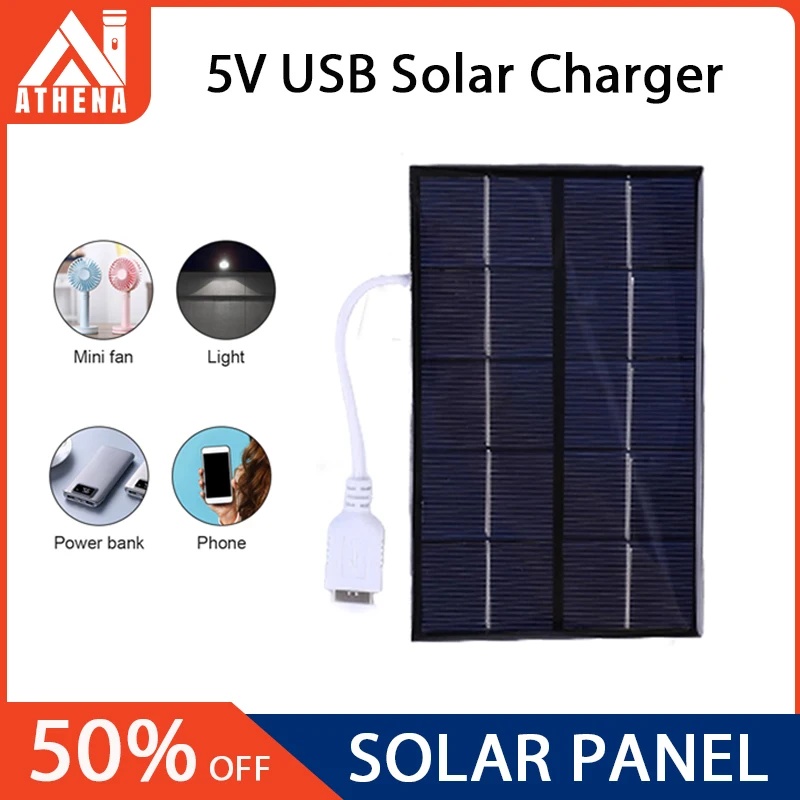 

Portable USB Solar Panel Sunpower 5V DIY Solar Charge 5W Polycrystalline Silicon Solar Battery Mobile Phone Charging Accessories