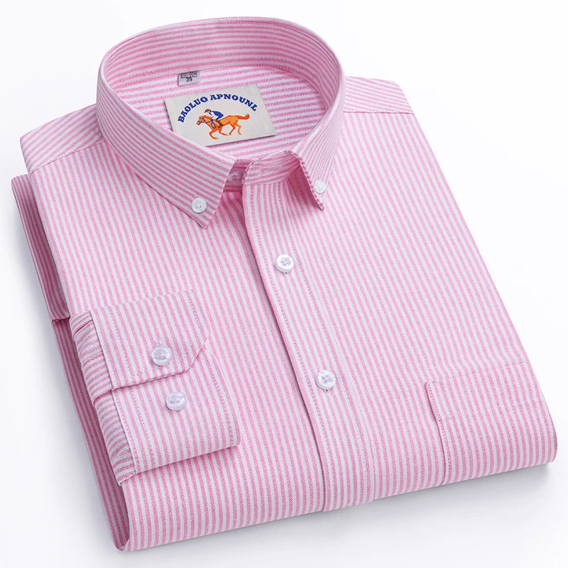 Рубашка мужская с длинным рукавом 100% хлопок в клетку