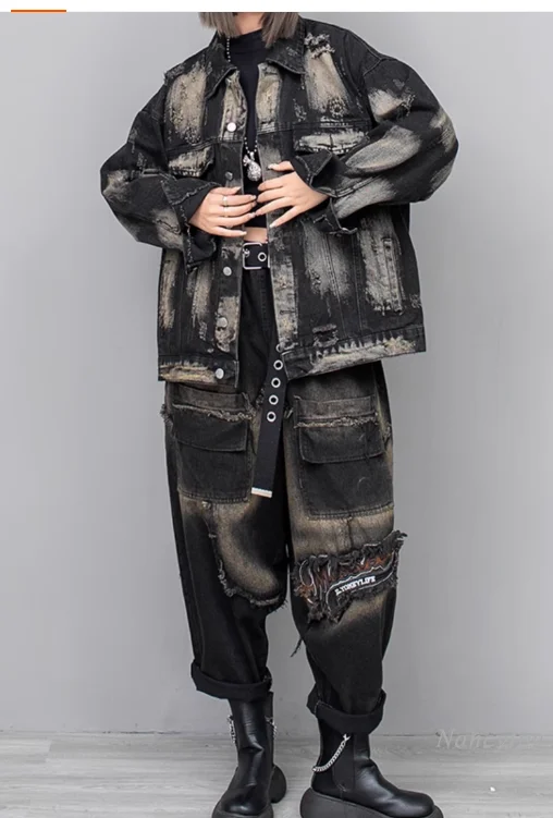 Джинсовая куртка Design Sense в американском уличном стиле женское джинсовое пальто с