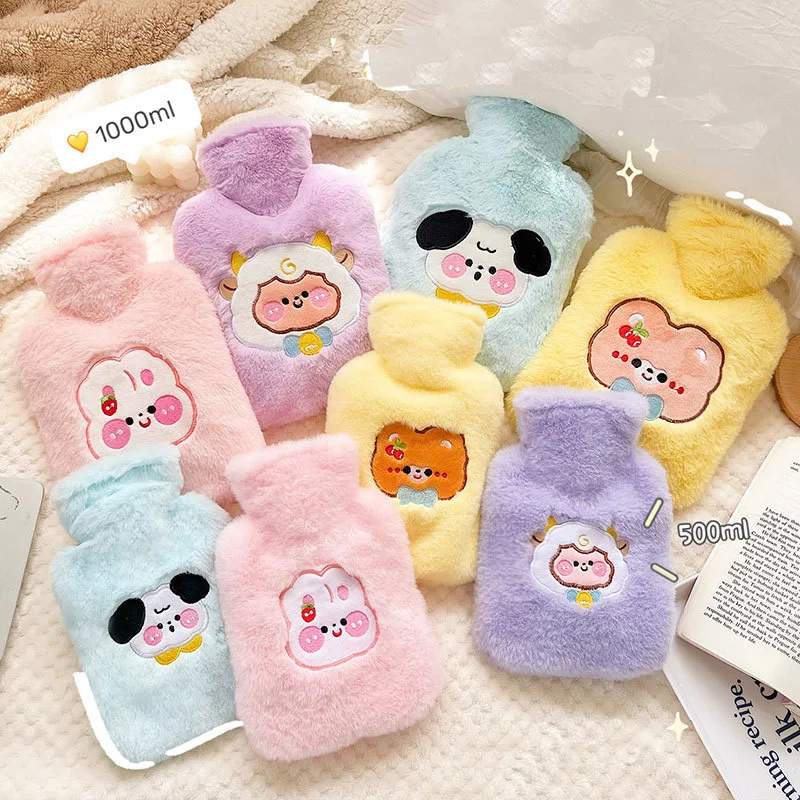 

2022 зимняя фланелевая Милая мультяшная сумка для горячей воды, Взрывозащищенная сумка для воды, Студенческая теплая компрессионная сумка, ч...