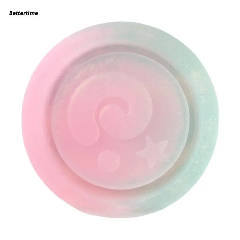 

B36D Shiny Glossy Geometry Round Meteorite Silicone Epoxy Resin Mold DIY Keychain