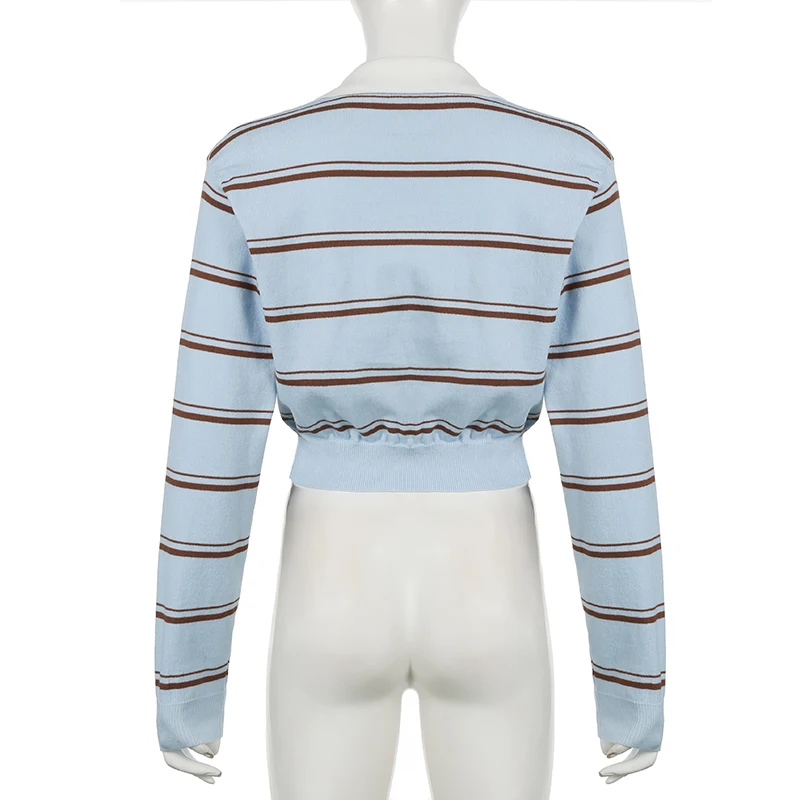 Darlingaga корейский модный полосатый осенний свитер женский укороченный пуловер