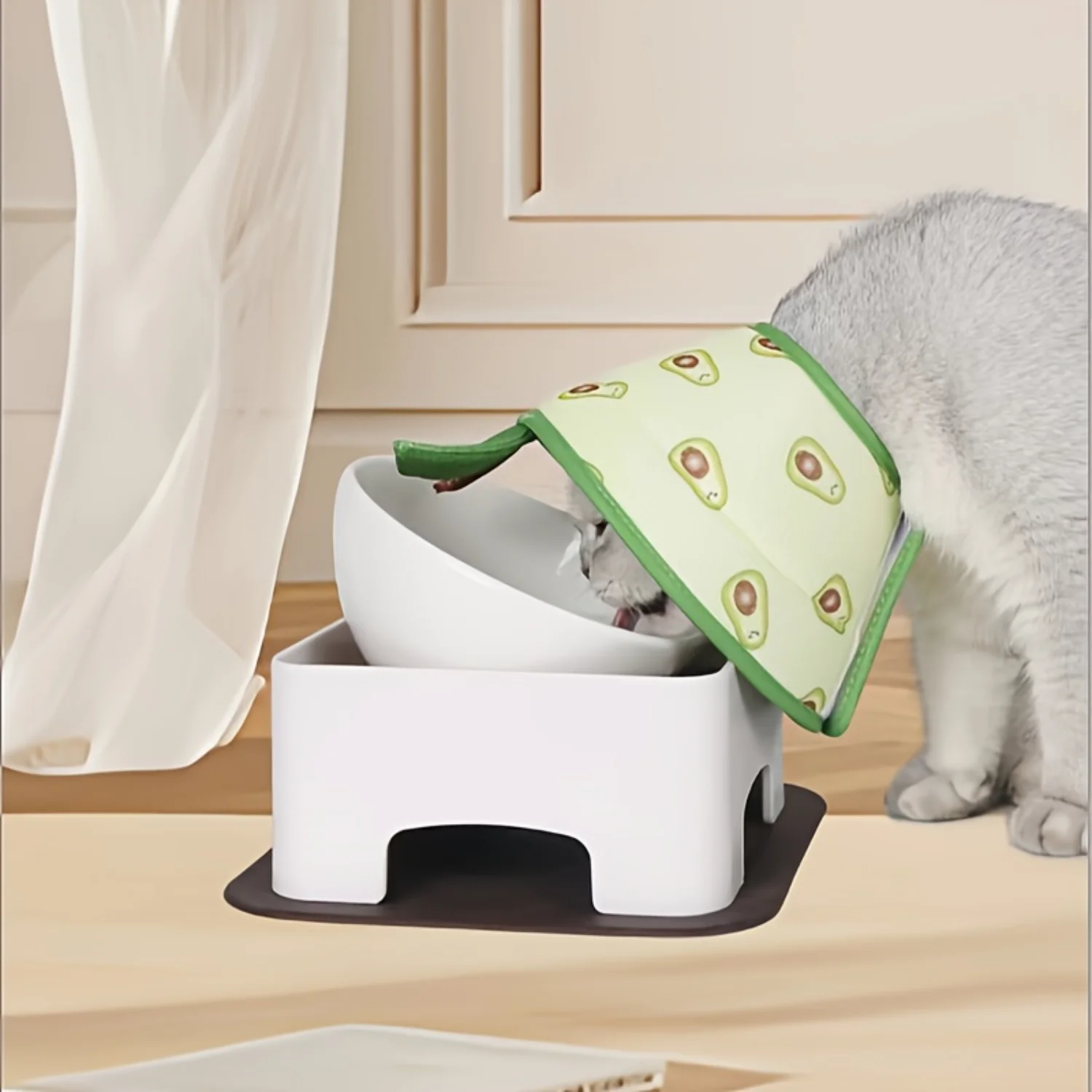 Защитный ошейник с милым узором для кошек регулируемый и дышащий кошачьим