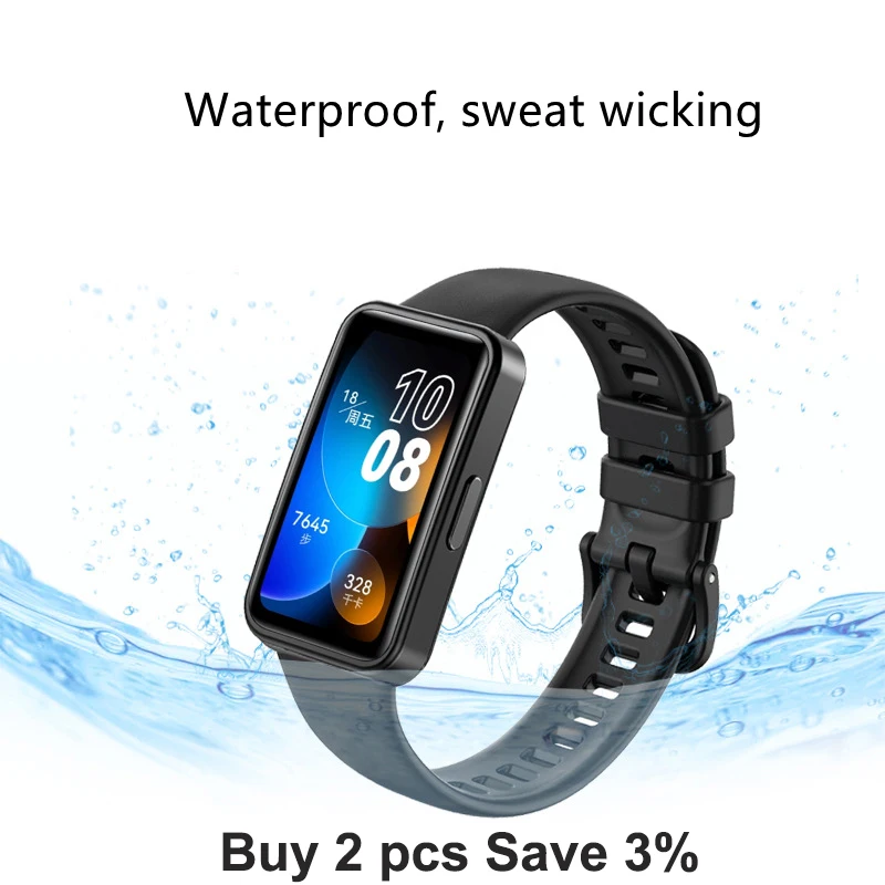 Watchband for Huawei Band 8 Silicone Strap Replace Bracelet Soft TPU Wrist Band Belt for Huawei Band8 Straps Accessories