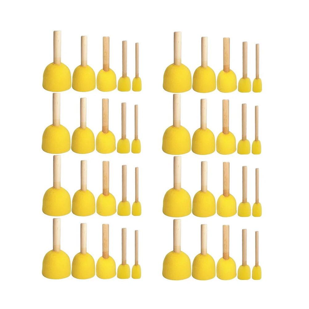 

40 Pcs Sponge Paining Brush Brushes Kids Drawing Tool Bamboo Child Bulk Sponges