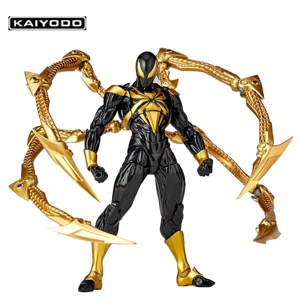 Оригинал в наличии Kaiyodo Amazing Yamaguchi (No.023EX) Spider-Man Iron Spider Black Ver. Фигурка аниме серии