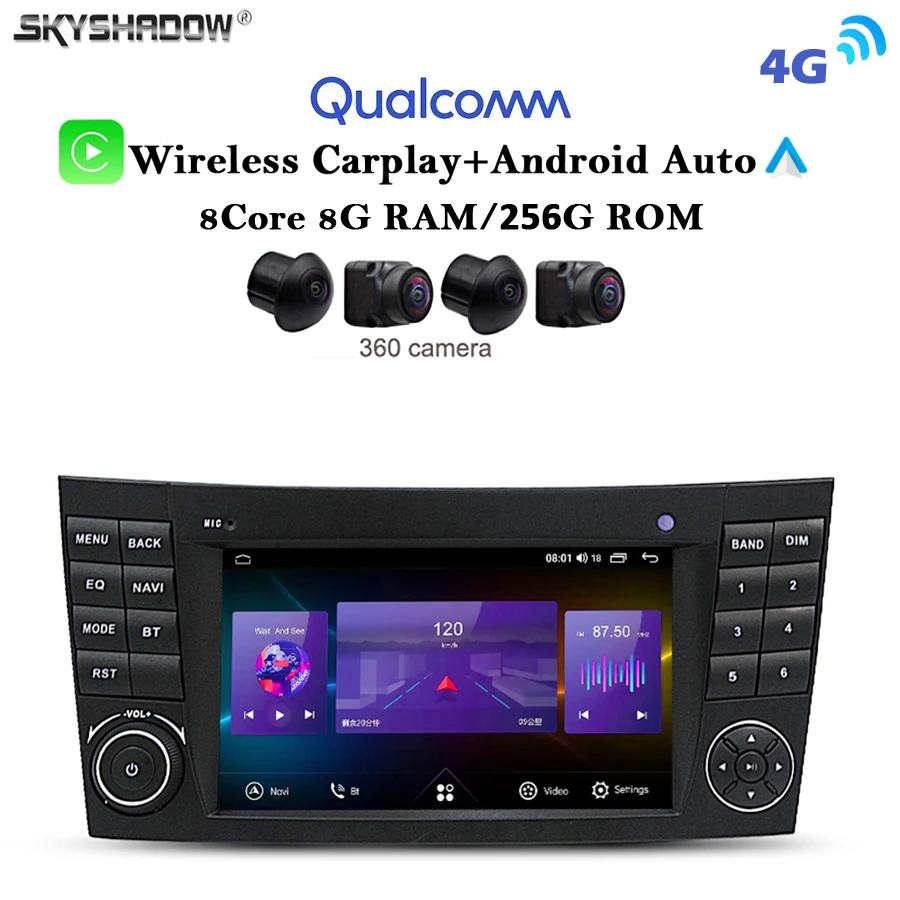 12G + 256G Carplay Auto Android 13.0 IPS LTE Автомобильный DVD-плеер GPS WIFI Bluetooth RDS Радио для Benz W211 W463 W219