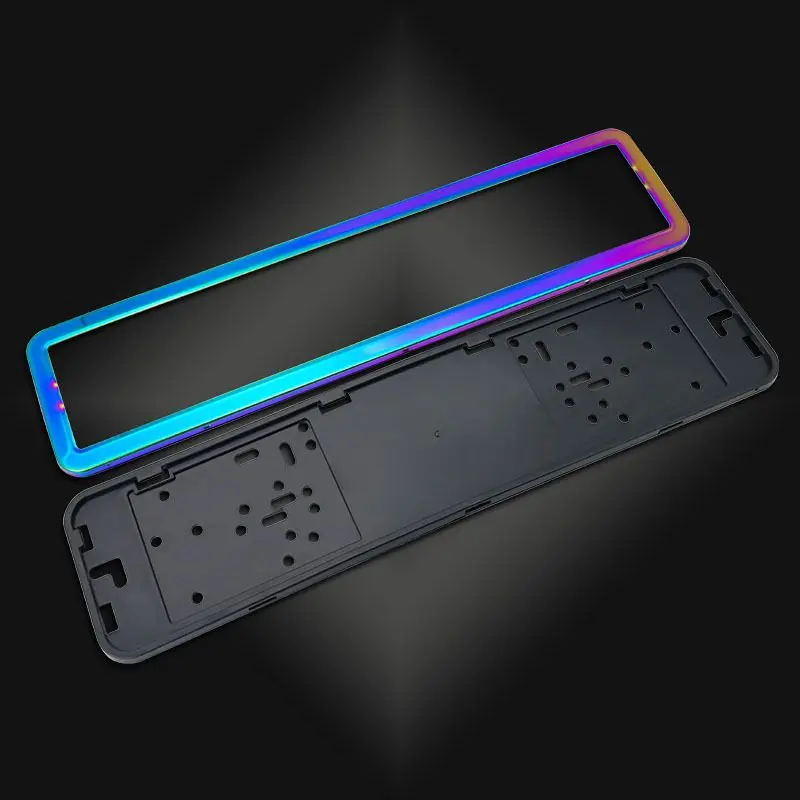 Рамка номерного знака европейского стандарта градиентные цвета из нержавеющей