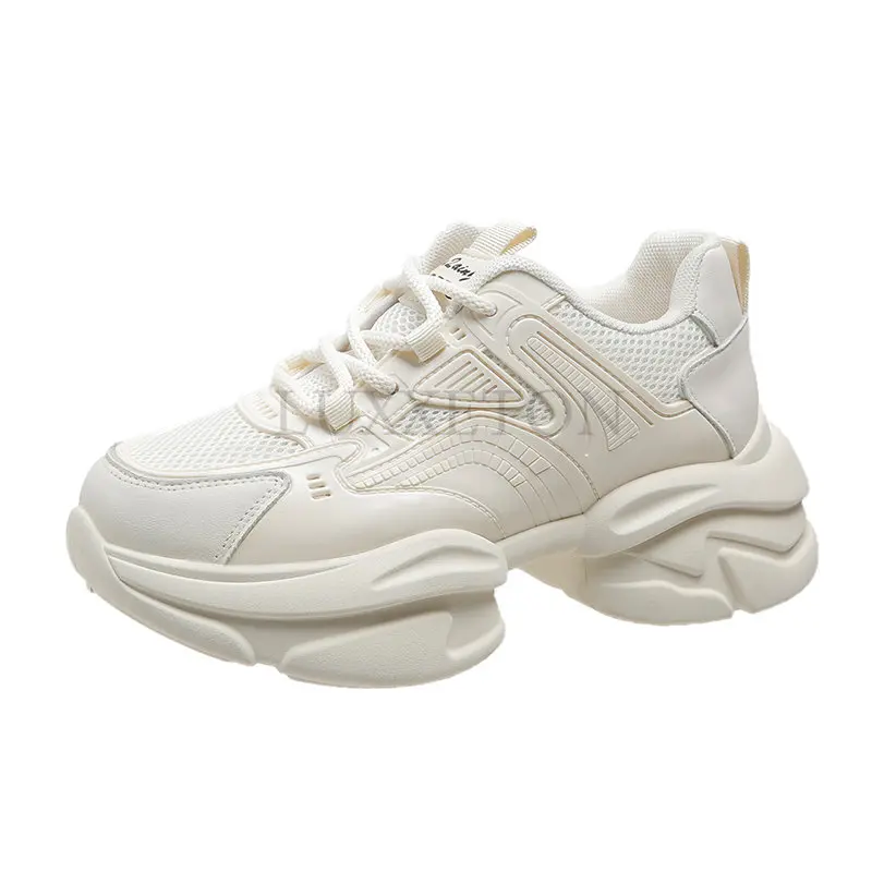 

Platform Sneakers Women Breathable Black White Ladies Sports Shoes Tennis Female Vulcanized Shoes Thick Sole Dad Shoes