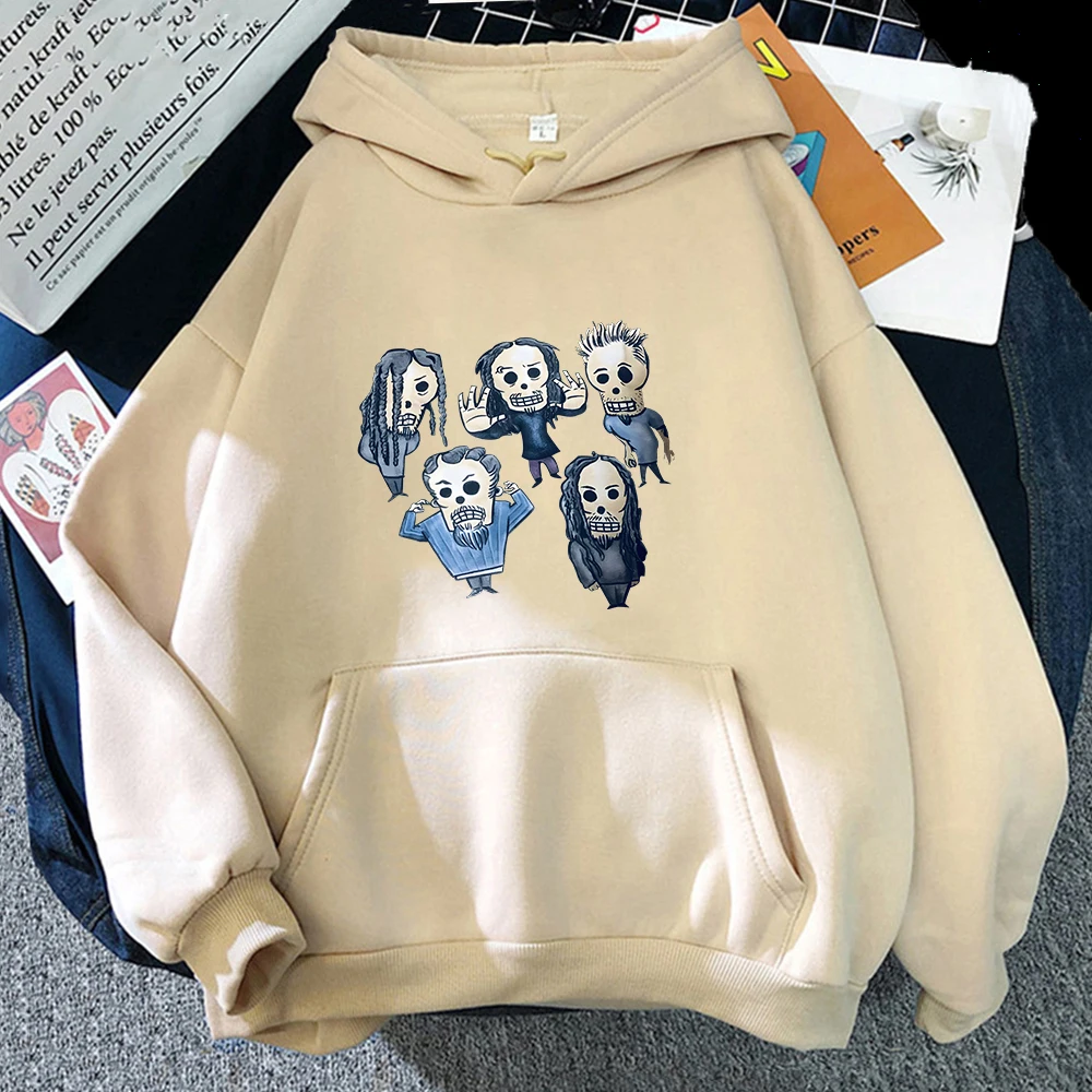 

Korn Band Winter Men Hoodie Funko Pop Sweatwear Couple Heavy Mental Aesthetic Hoodie Fleece Long-sleeved Printing Regular Fit