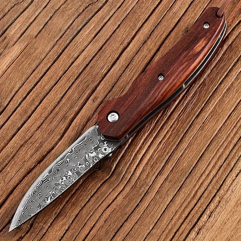Высококачественный Складной Карманный Нож Из Дамасской Стали Флиппер С