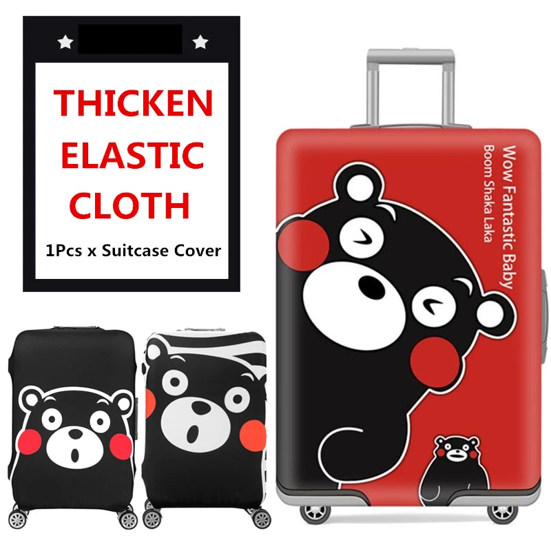 

23-26inch Cute Bear Luggage Cover Suitcase Protector Suit Trolley Case Dust Travel Necessary Accessories Elasticity Box Supplies