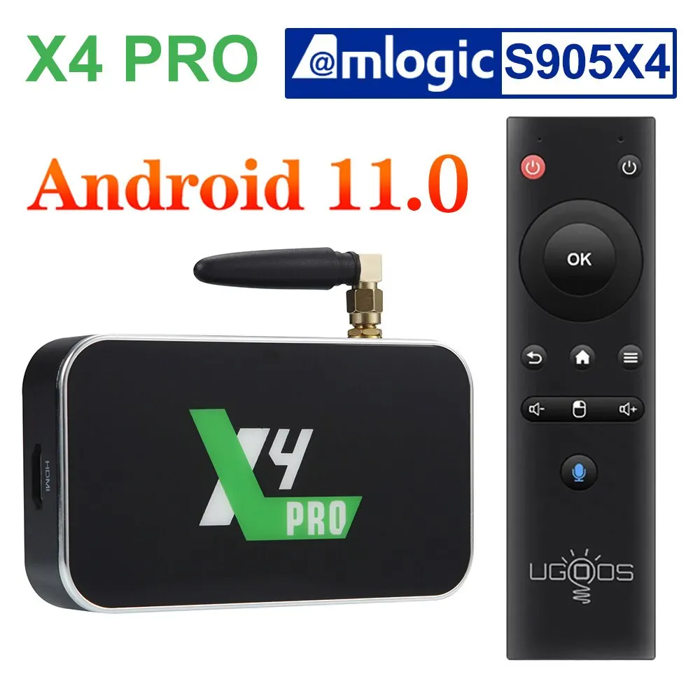 

Ugoos X4 PRO Smart TV Box Android 11 4GB 32GB X4 Plus 4GB 64GB X4 Cube 2GB16GB DDR4 Amlogic S905X4 WiFi 1000M 4K Set Top Box