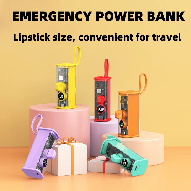 

4000Mah Mini Power Bank Portable Outdoor Fast Charge Transparent Smartphone External Battery Charger Power Board for Iphone14Pro